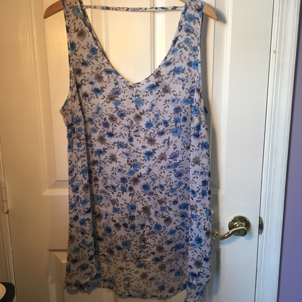 Torrid floral sheer long tank top